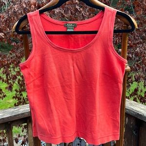 Eddie Bauer 100% cotton crop tank top in salmon size medium